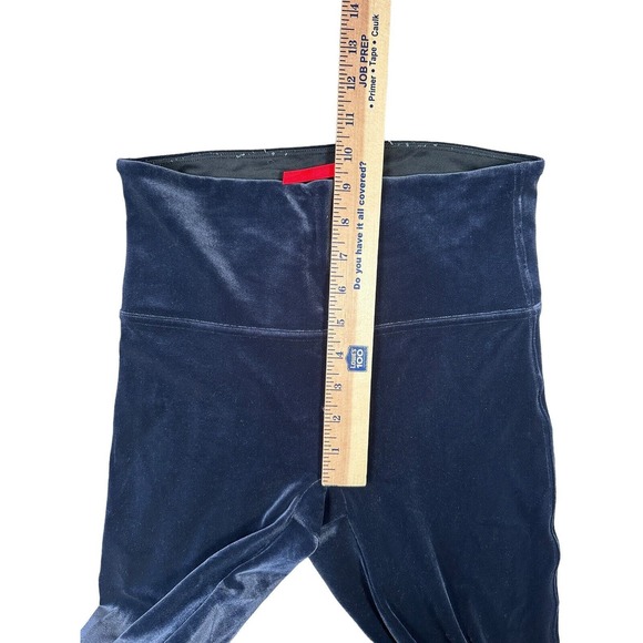 Spanx Womens Medium Blue Velvet Pull On Leggings Skinny High Rise Going Out - Picture 7 of 7